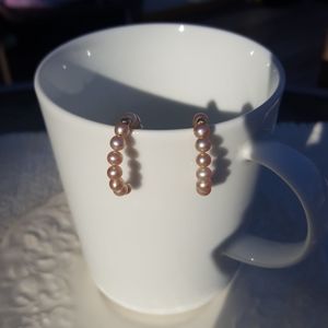 GOLD 14kt Pink Pearl Earrings